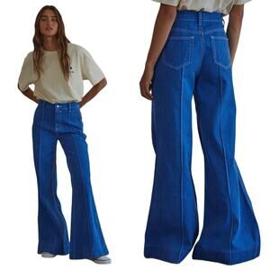 NWT By Together High Rise Crossroads Retro Super Flare Jeans Small Western Boho